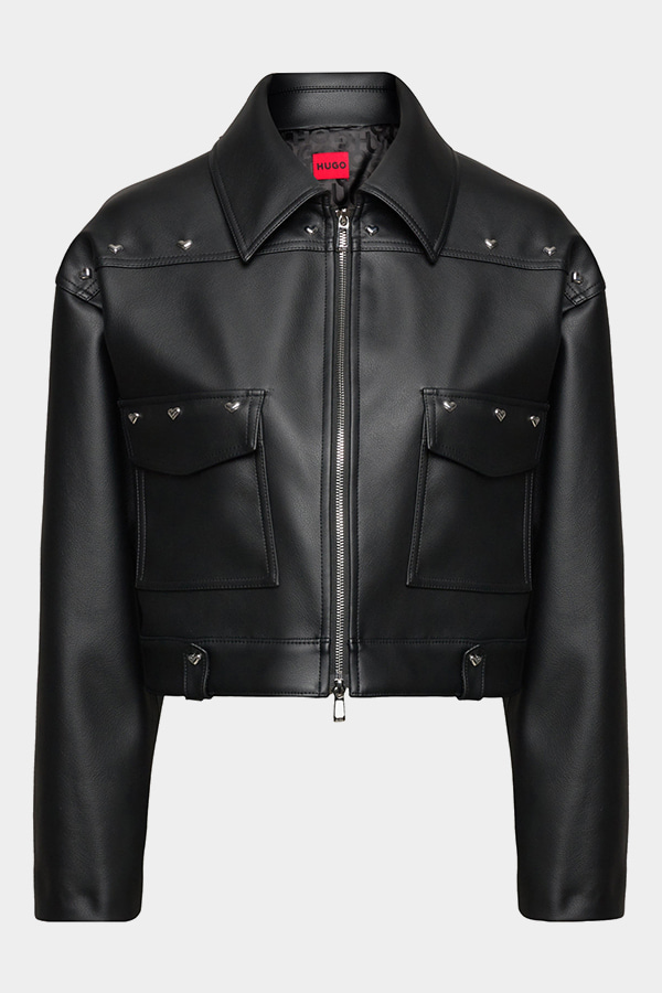 ECO-LEATHER ΓΥΝΑΙΚΕΙΟ ΜΠΟΥΦΑΝ (ΔΕΡΜΑΤΙΝΟ) HUGO - 001 ΜΑΥΡΟ